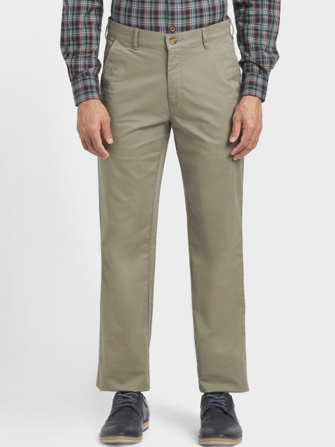 ColorPlus Men Olive Tapered Fit Regular Trousers