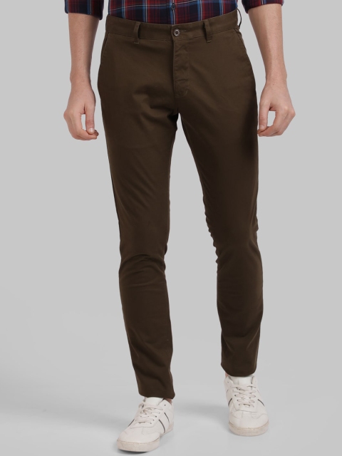 Parx Men Brown Tapered Fit Regular Trousers