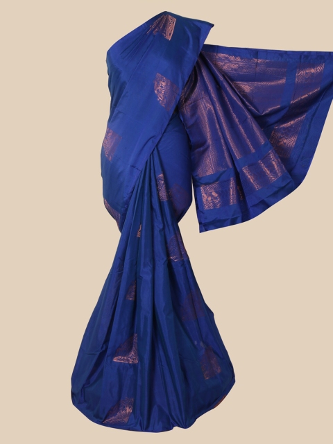 Pothys Blue Ethnic Motifs Zari Silk Cotton Saree