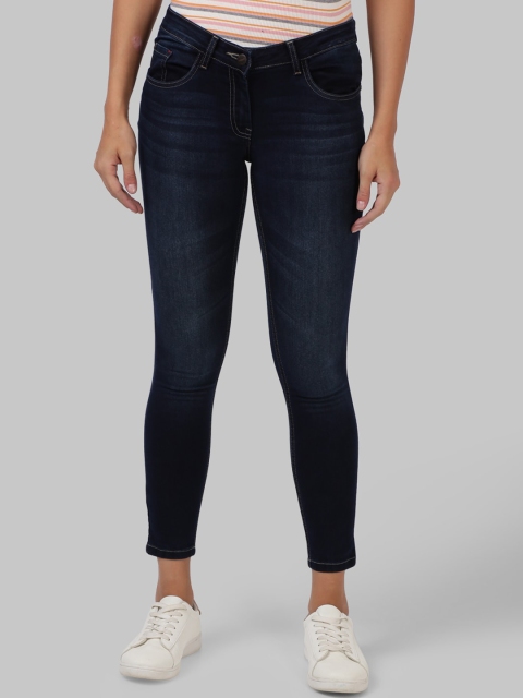 Park Avenue Woman Blue Skinny Fit Light Fade Cotton Jeans