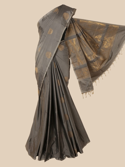 Pothys Grey Woven Design Zari Silk Cotton Saree