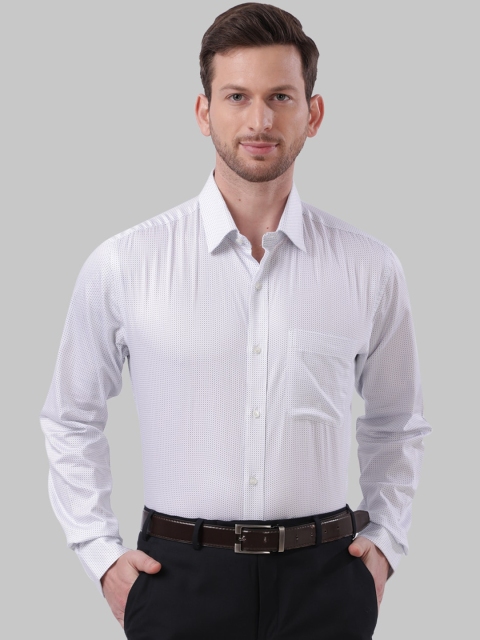 Raymond Men White Slim Fit Printed Formal Shirt