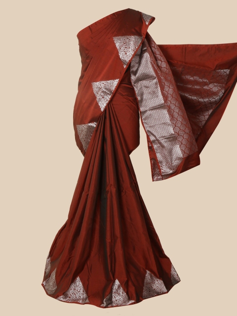Pothys Maroon Ethnic Motifs Zari Silk Cotton Saree