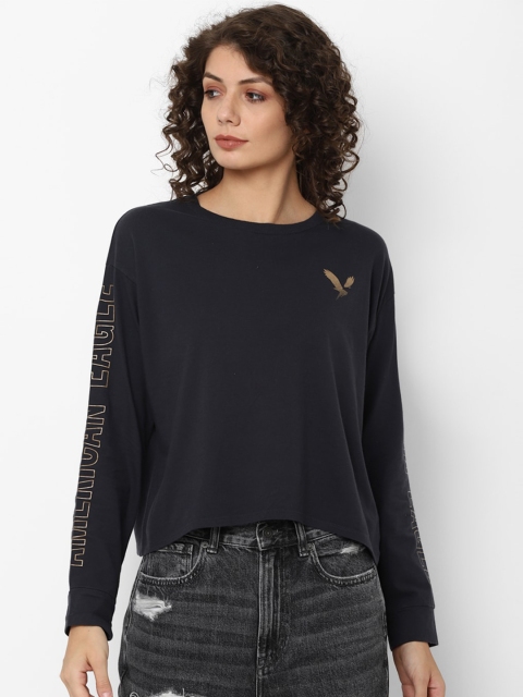 AMERICAN EAGLE OUTFITTERS Women Black Gold-Toned Typography Printed Cotton Pure Cotton T-shirt
AMERICAN EAGLE OUTFITTERS Women Black Gold-Toned Typography Printed Cotton Pure Cotton T-shirt