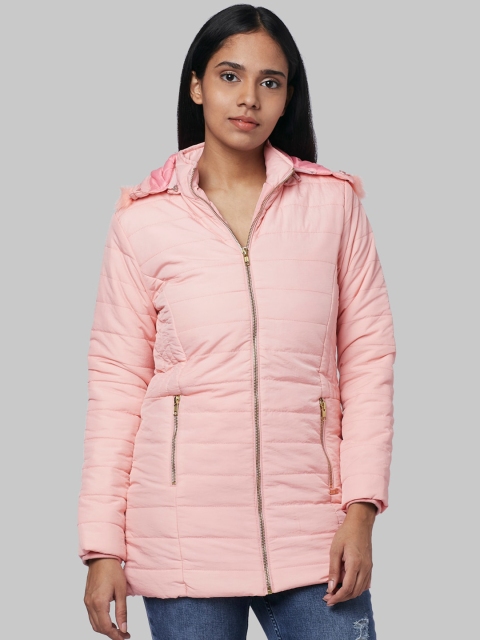 Park Avenue Woman Women Pink Longline Puffer Jacket