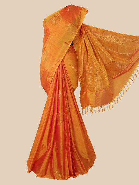 Pothys Orange Ethnic Motifs Zari Silk Cotton Saree