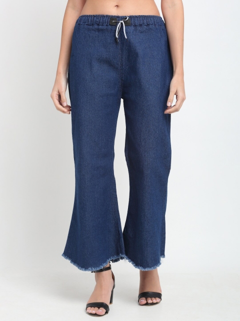 NEUDIS Women Blue Wide Leg Denim Palazzos