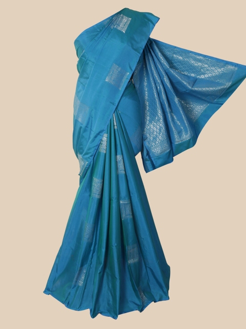 Pothys Blue Woven Design Silk Cotton Saree