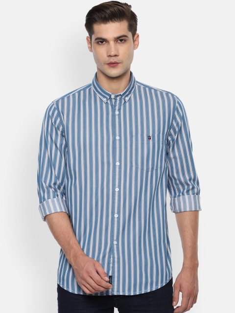 Louis Philippe Jeans Men Blue & White Slim Fit Striped Pure Cotton Casual Shirt
Louis Philippe Jeans Men Blue & White Slim Fit Striped Pure Cotton Casual Shirt