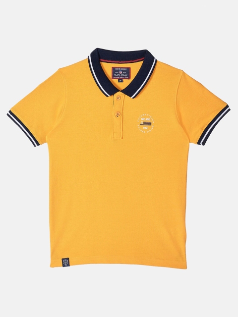Monte Carlo Boys Mustard & Black Polo Collar T-shirt