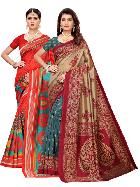KALINI Pack Of 2 Ethnic Motifs Saree, Red
KALINI Pack Of 2 Ethnic Motifs Saree, Red