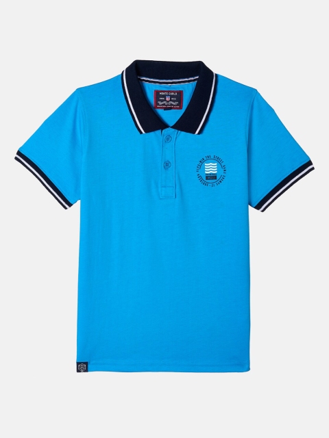 Monte Carlo Boys Blue Polo Collar T-shirt