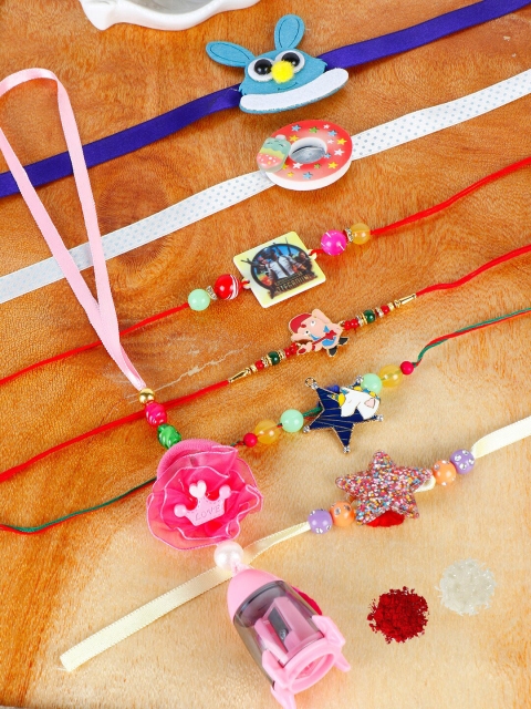 PASSION PETALS Boys Set of 7 Rakhi, Multi