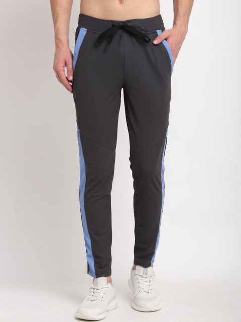 NEUDIS Men Black Structured Slim-Fit Training Track Pants