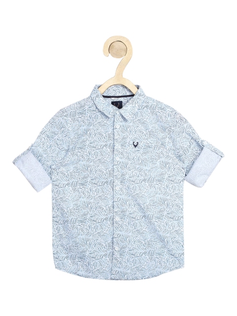 Allen Solly Junior Boys Blue Slim Fit Printed Casual Shirt