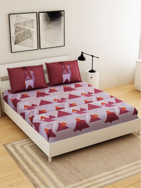 Salona Bichona Maroon & Grey Geometric 180 TC Cotton King Bedsheet with 2 Pillow Covers
Salona Bichona Maroon & Grey Geometric 180 TC Cotton King Bedsheet with 2 Pillow Covers