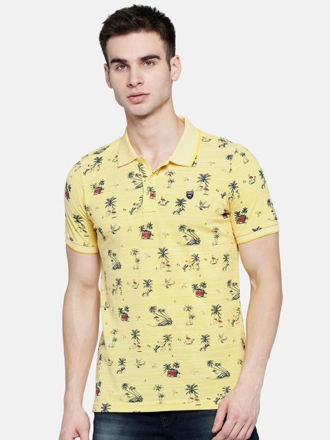 Monte Carlo Men Yellow & Navy Blue Conversational Printed Polo Collar Slim Fit T-shirt
Monte Carlo Men Yellow & Navy Blue Conversational Printed Polo Collar Slim Fit T-shirt