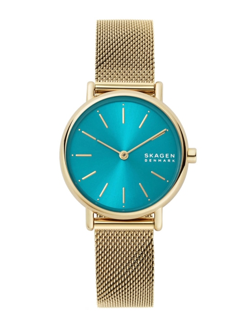 SKAGEN Women Gold-Toned Dial & Gold Toned Stainless Steel Straps Analogue Watch