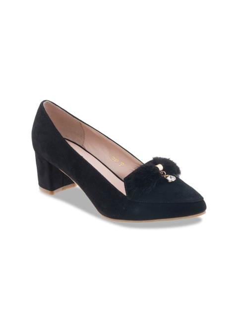 Sherrif Shoes Black Block Heeled Pumps