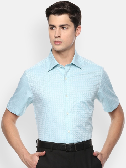 Louis Philippe Men Turquoise Blue Casual Shirt