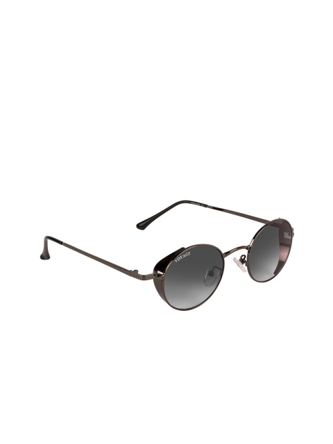 Voyage Unisex Grey Lens & Gunmetal-Toned Round Sunglasses with UV Protected Lens