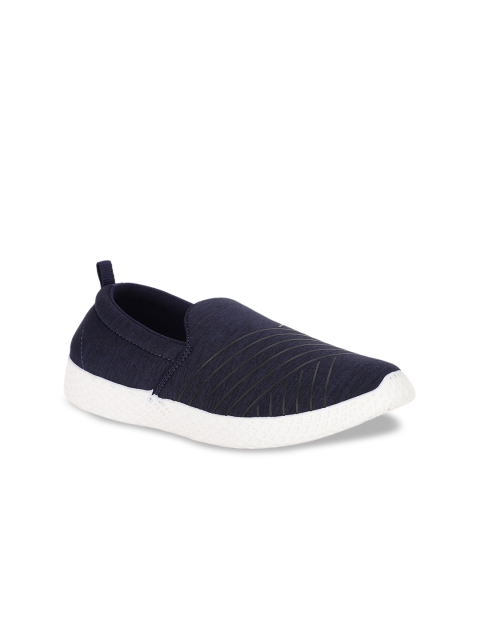 Bata Women Blue Woven Design Slip-On Sneakers