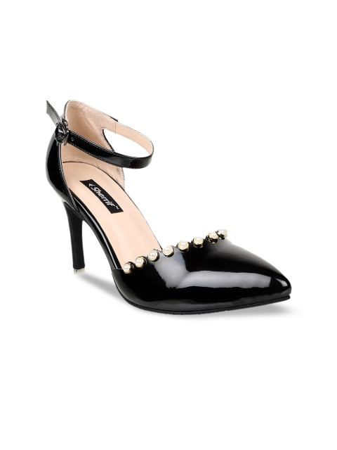 Sherrif Shoes Black Slim Heeled Pumps