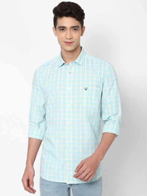 Allen Solly Men Blue Checked Slim Fit Casual Shirt