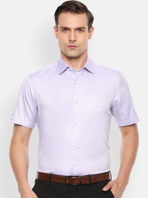 Louis Philippe Men Purple Cotton Casual Shirt