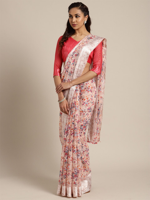 Saree mall Peach Floral Linen Blend Sarees
Saree mall Peach Floral Linen Blend Sarees