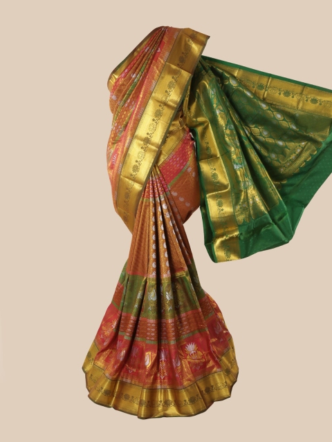Pothys Pink & Gold-Toned Ethnic Motifs Zari Pure Silk Saree