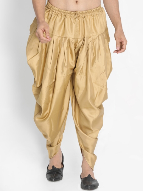 VASTRAMAY Men Gold-Coloured Solid Dhoti Pants