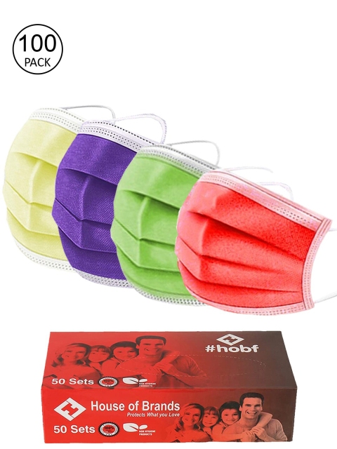 Swiss Design Multicoloured Pack Of 100 3-Ply Anti Polluction Ultrasonic Outdoor Mask, Multi
Swiss Design Multicoloured Pack Of 100 3-Ply Anti Polluction Ultrasonic Outdoor Mask, Multi