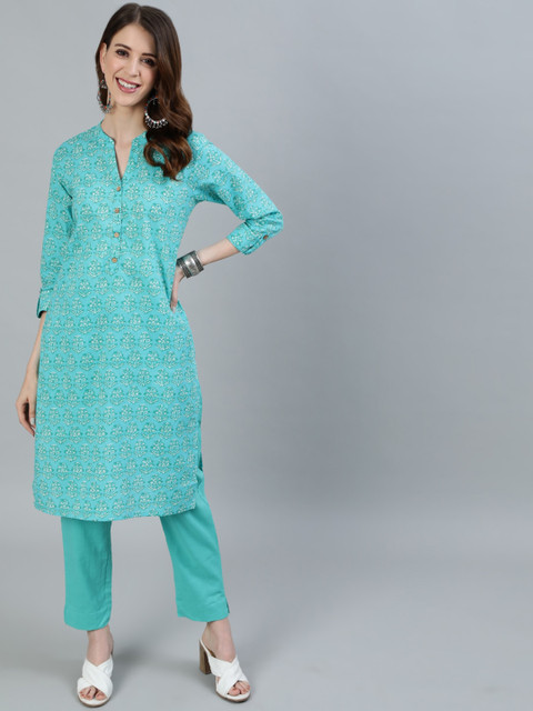 Ishin Women Blue Ethnic Motifs Block Printed Pure Cotton Kurta with Trousers
Ishin Women Blue Ethnic Motifs Block Printed Pure Cotton Kurta with Trousers