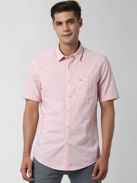 Peter England Casuals Men Pink Slim Fit Casual Shirt
