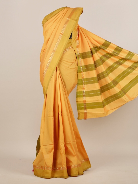 Pothys Yellow & Green Art Silk Saree