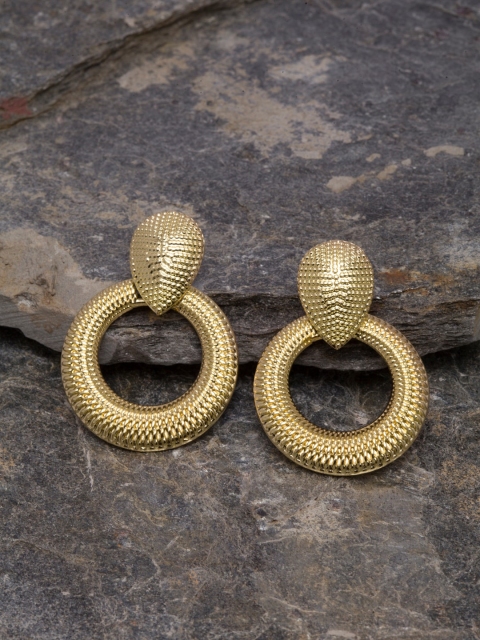 VOGUE PANASH Gold-Toned Contemporary Drop Earrings