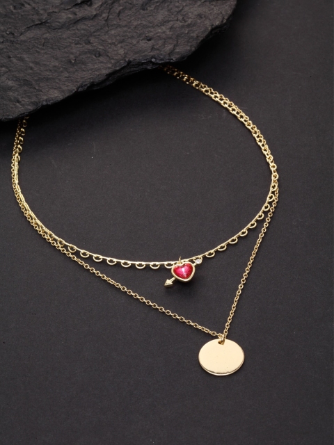 VOGUE PANASH Gold-Plated Red Layered Necklace