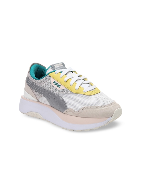Puma Women Grey & Pink Cruise Rider OQ Sneakers