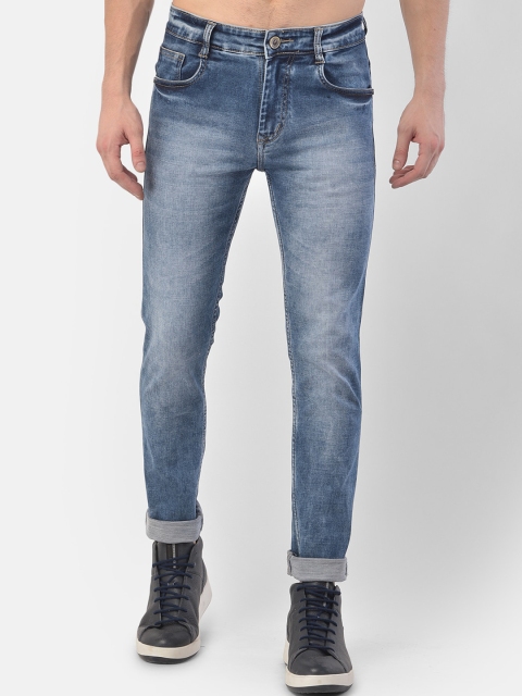 COBB Men Blue Slim Fit Heavy Faded Jeans