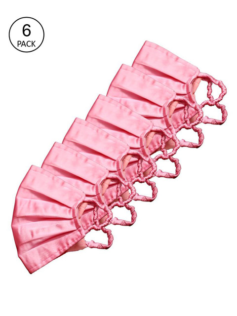 Bellofox Unisex Pack Of 6 Maroon Solid Reusable Pure Cotton Protective Outdoor Masks, Pink 
Bellofox Unisex Pack Of 6 Maroon Solid Reusable Pure Cotton Protective Outdoor Masks, Pink