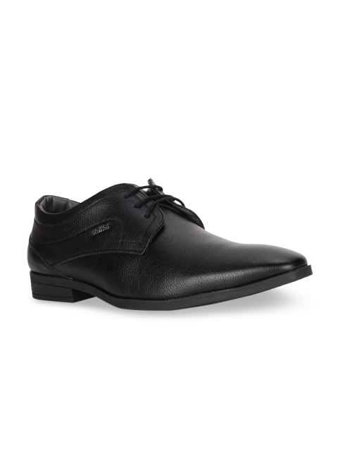 Bata Men Black Textured Formal Derbys