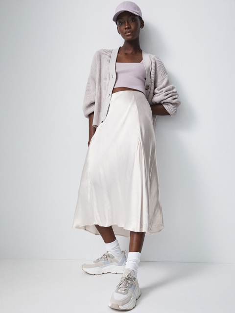 H&M Women White Slip Skirt