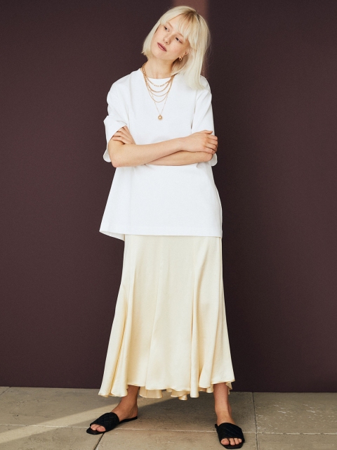 H&M Yellow A-Line Long Skirt