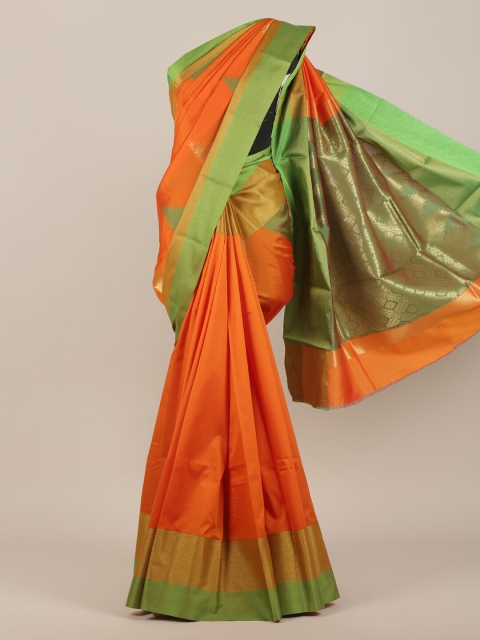 Pothys Orange & Green Zari Art Silk Saree