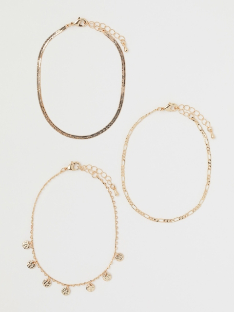 H&M Women Gold-Toned 3-pack Anklets