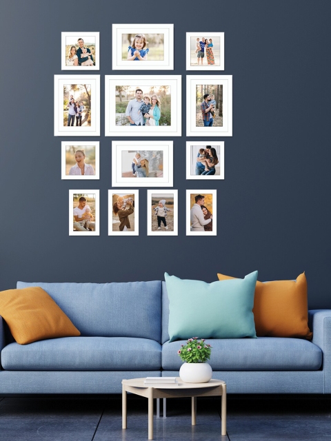 RANDOM Set Of 13 White Solid Individual Photo Frames