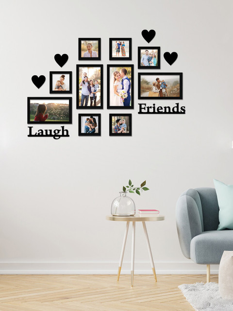 RANDOM Set Of 10 Black Solid Individual Wall Photo Frames With Laugh Heart & Friends
RANDOM Set Of 10 Black Solid Individual Wall Photo Frames With Laugh Heart & Friends