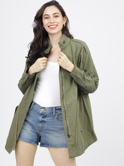 Tokyo Talkies Women Olive Green Windcheater and Water Resistant Longline Parka Jacket
Tokyo Talkies Women Olive Green Windcheater and Water Resistant Longline Parka Jacket