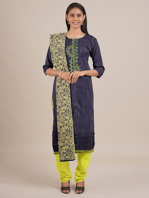 Pothys Blue & Lime Green Unstitched Dress Material
Pothys Blue & Lime Green Unstitched Dress Material